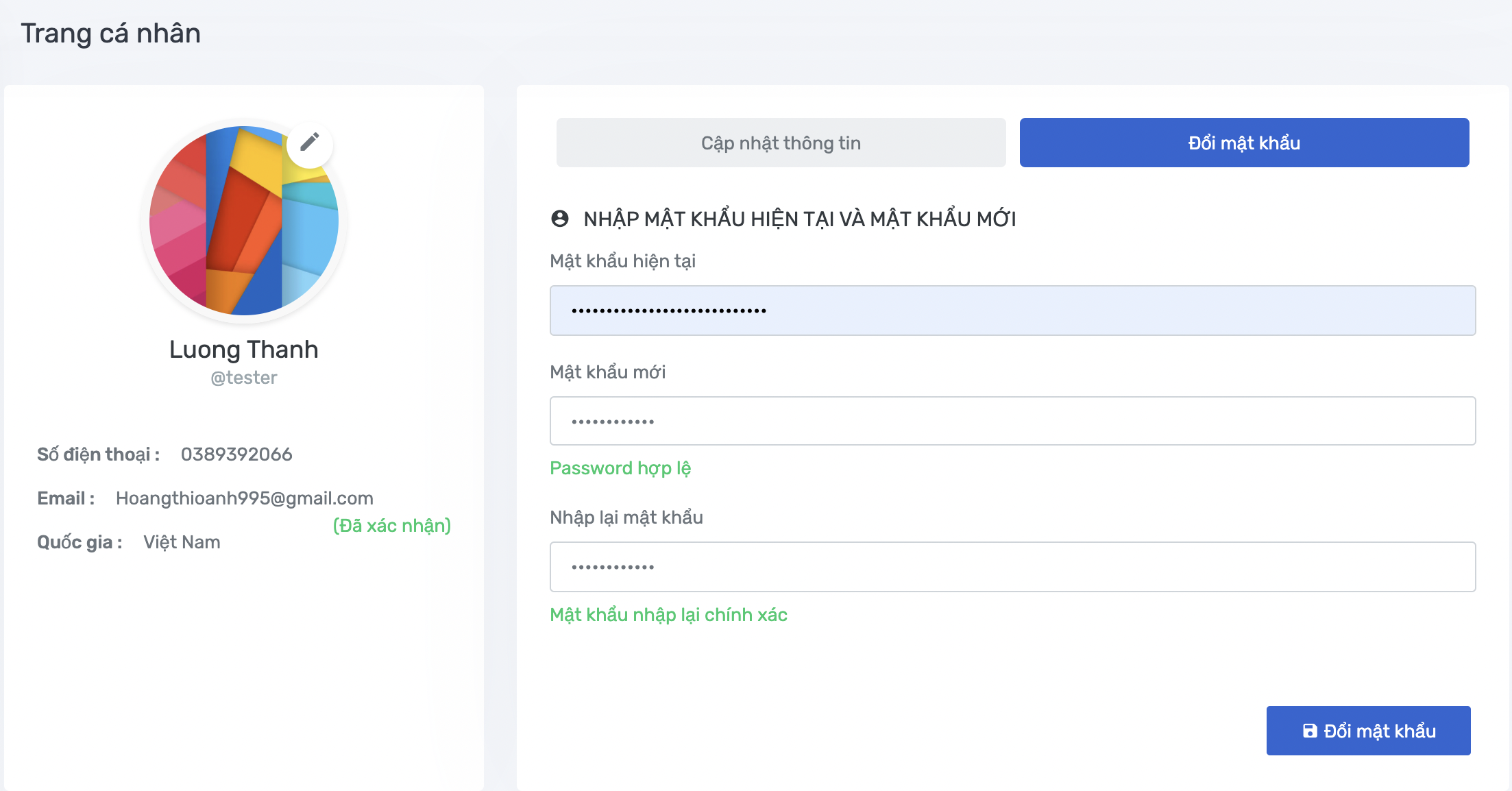 Chỉnh sửa thông tin tài khoản Salework Admin. - 52