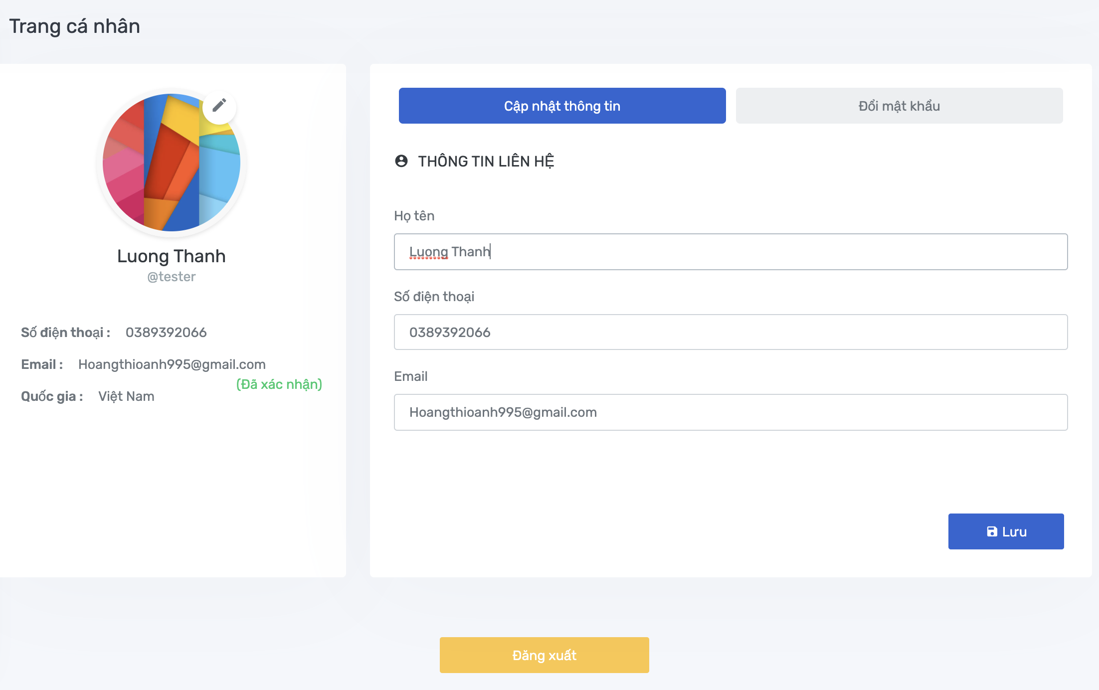 Chỉnh sửa thông tin tài khoản Salework Admin. - 51